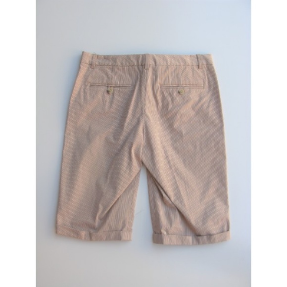 4/$25 Theory Subtle Stripes Cuffed Bermuda Shorts - Picture 4 of 4